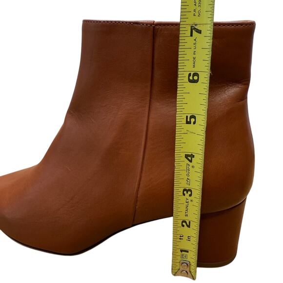 NEW L'AGENCE Jeanne II Pointed Toe Boots Bootie Luggage Brown Leather Side Zip - Picture 5 of 9